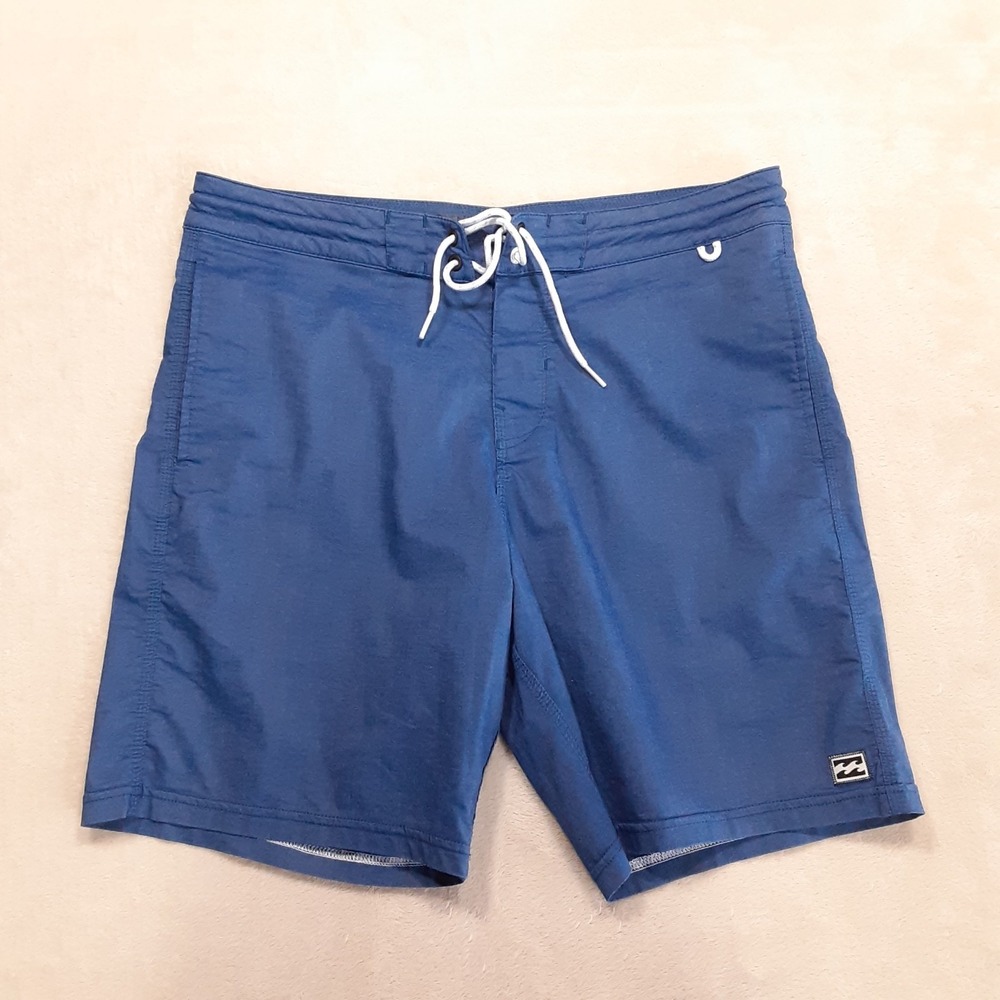 Billabong Mens Lo Tides Boardshorts 32 Blue 8" Inseam Swim Pockets